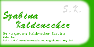 szabina kaldenecker business card